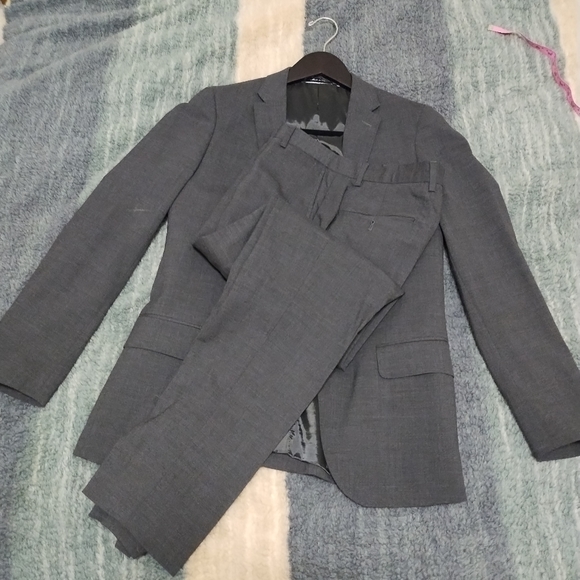 Lands' End Suits & Blazers Lands End Mens Charcoal Wool Suit 36r 3w
